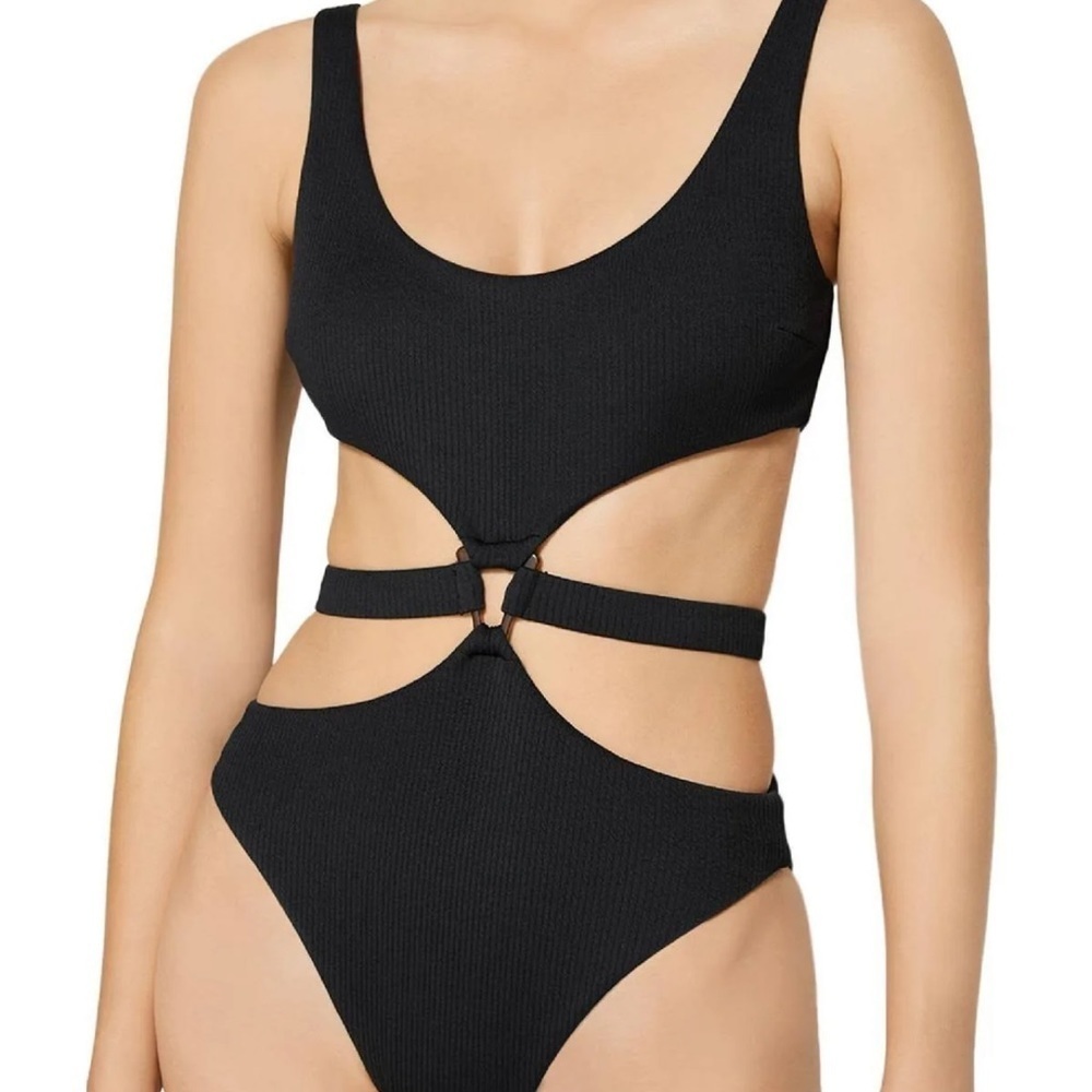 Jonathan Simkhai Women's Emelia Belted One Piece Swimsuit - Black